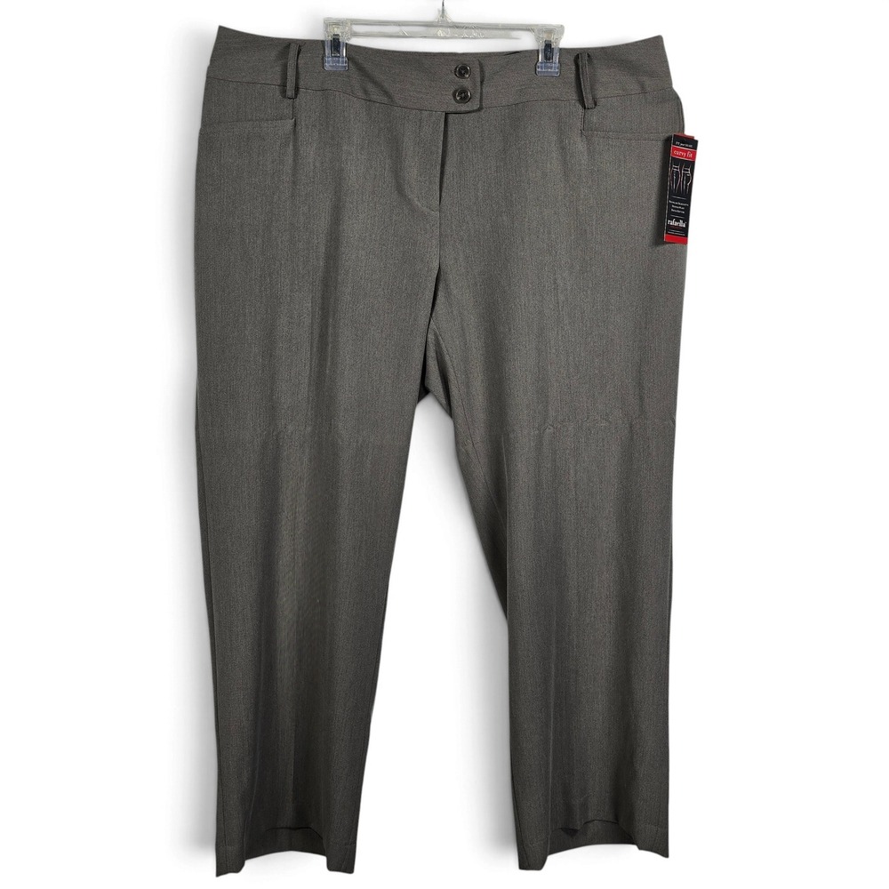 Rafaella Dress Pants Women 22W Curvy Fit Aluminum Gray Stretch Gabardine NWT